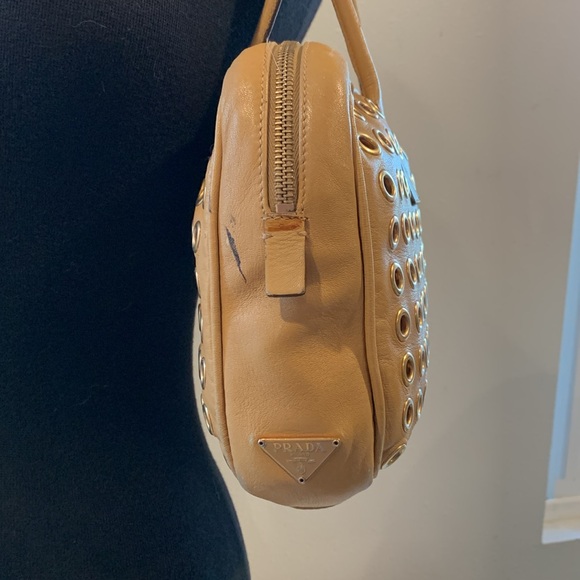 VINTAGE PRADA RIVET BAULETTO BAG •FLAWED • NOLOCK - Picture 2 of 14